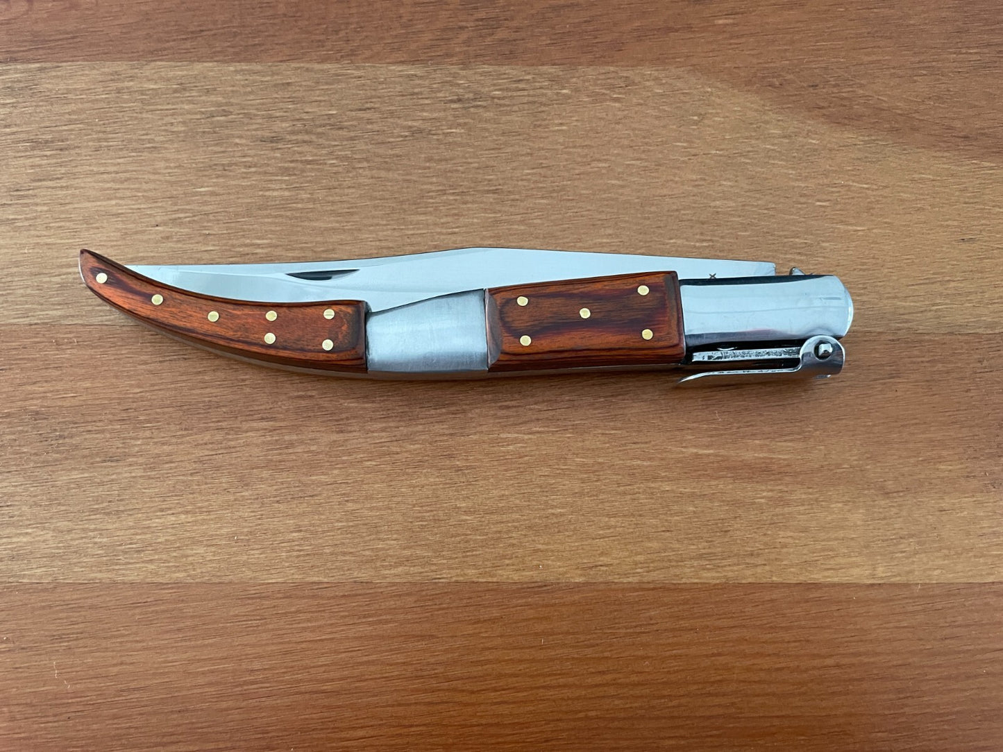5.1" Arabian Style Navaja Folding Pocket Knife Red Stamina Wood From Spain