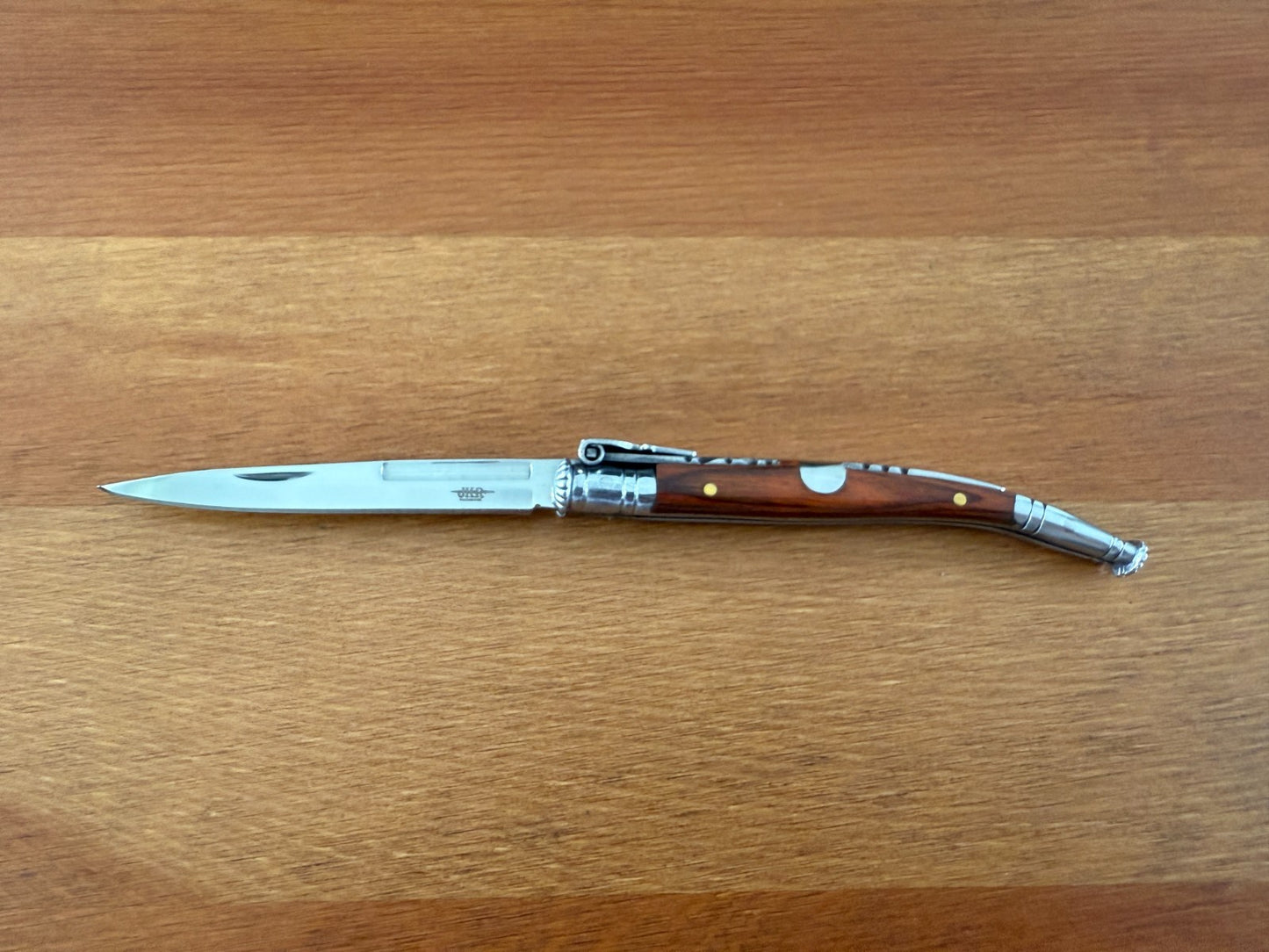 3.1 in. Estilete Spanish Navaja Pocket Knife Pakkawood Handle Billet Lock Spain