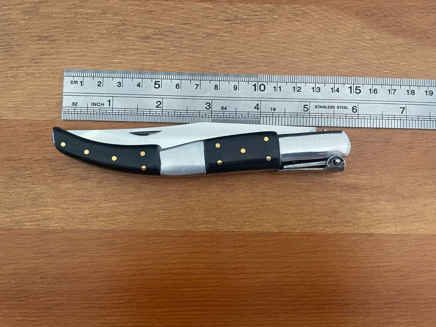 4.5" Arabian Style Navaja Folding Pocket Black Stamina Wood Scales From Spain