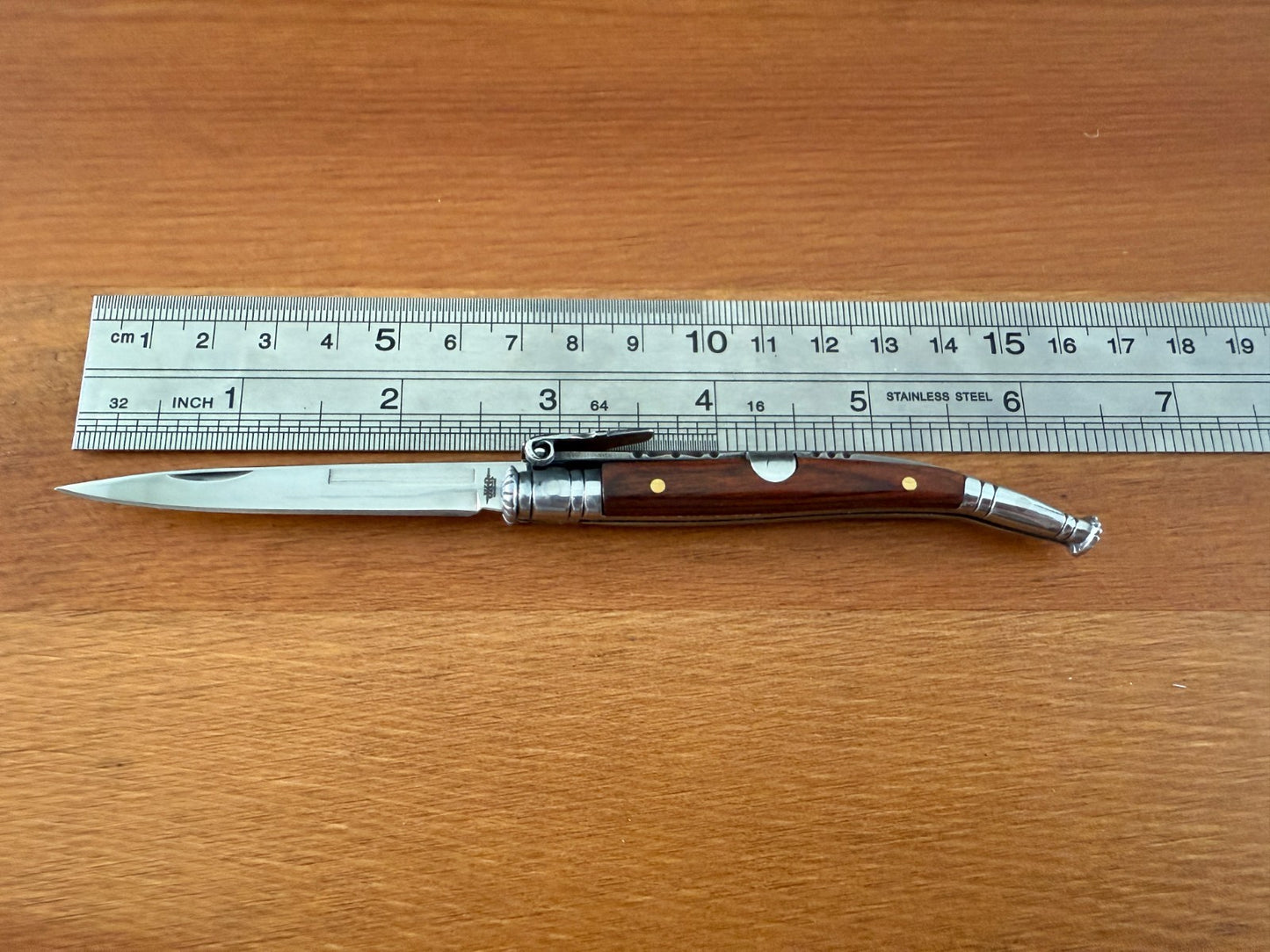 2.7 in. Estilete Spanish Navaja Pocket Knife Pakkawood Handle Billet Lock Spain