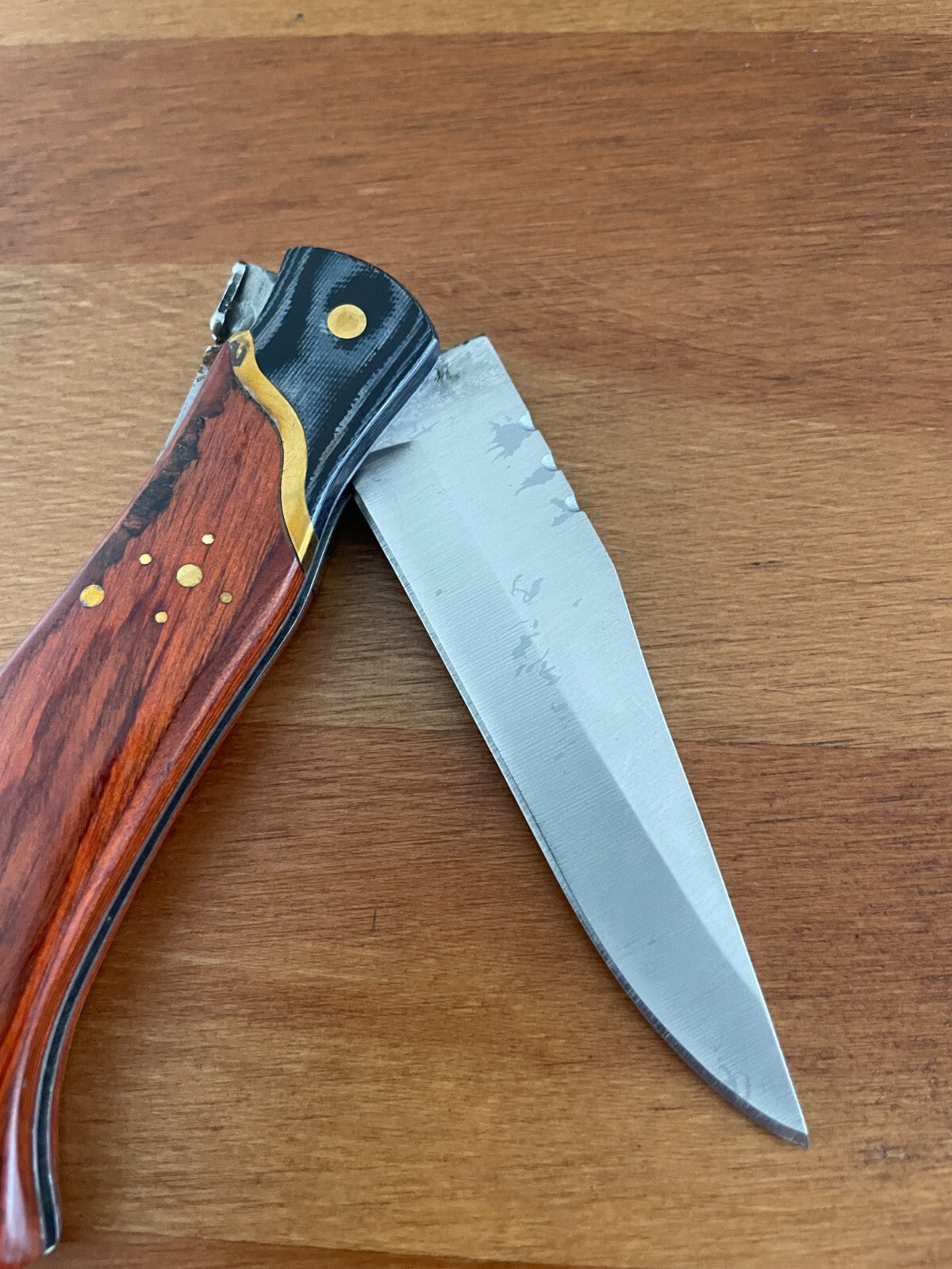 3.7” Navaja Laguiole Folding Pocket Knife Red Mikarta Handle Penknife Lockback