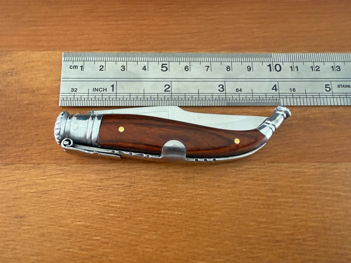 2.95” Spanish Navaja Teja Albacete Pocket Knife Red Stamina Wood Scales Spain