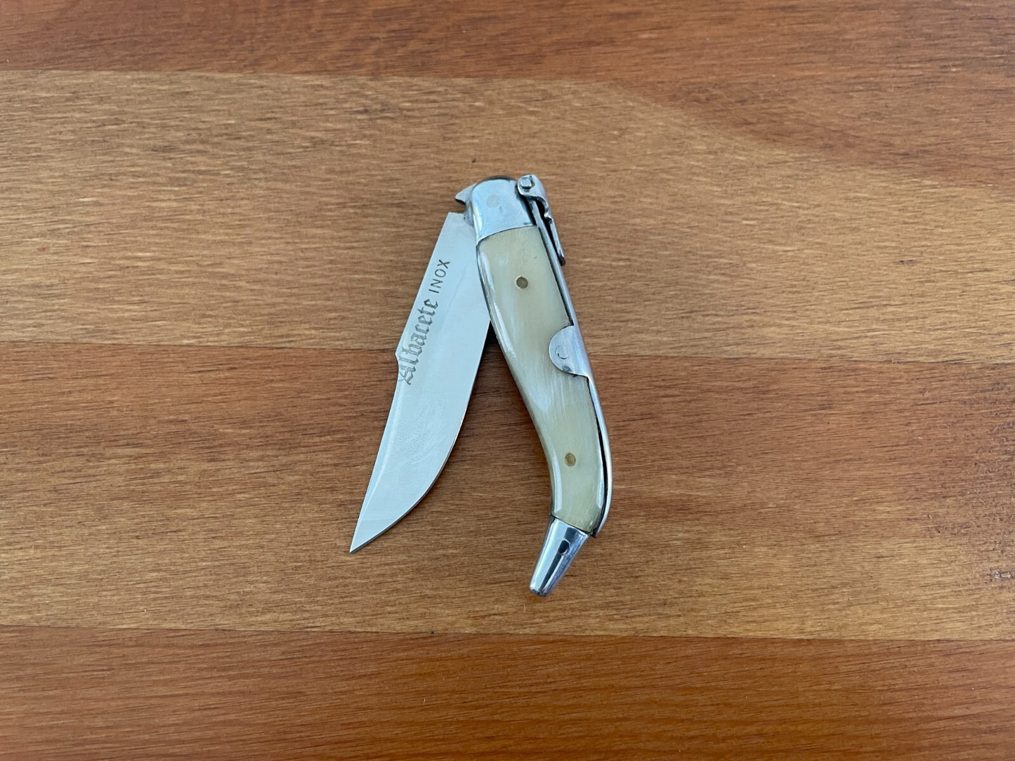 2.75” Spanish Navaja Teja Albacete Inox Pocket Knife Genuine Bullhorn Scales