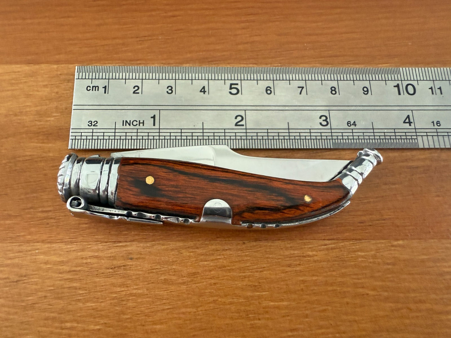 2.5” Spanish Navaja Teja Albacete Pocket Knife Red Stamina Wood Scales Spain