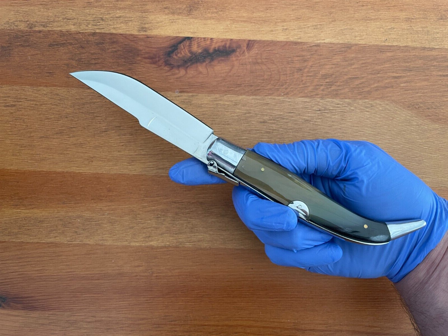 4.3" Spanish Navaja Teja Pocket Knife Real Bull Horn Scales - USA Seller