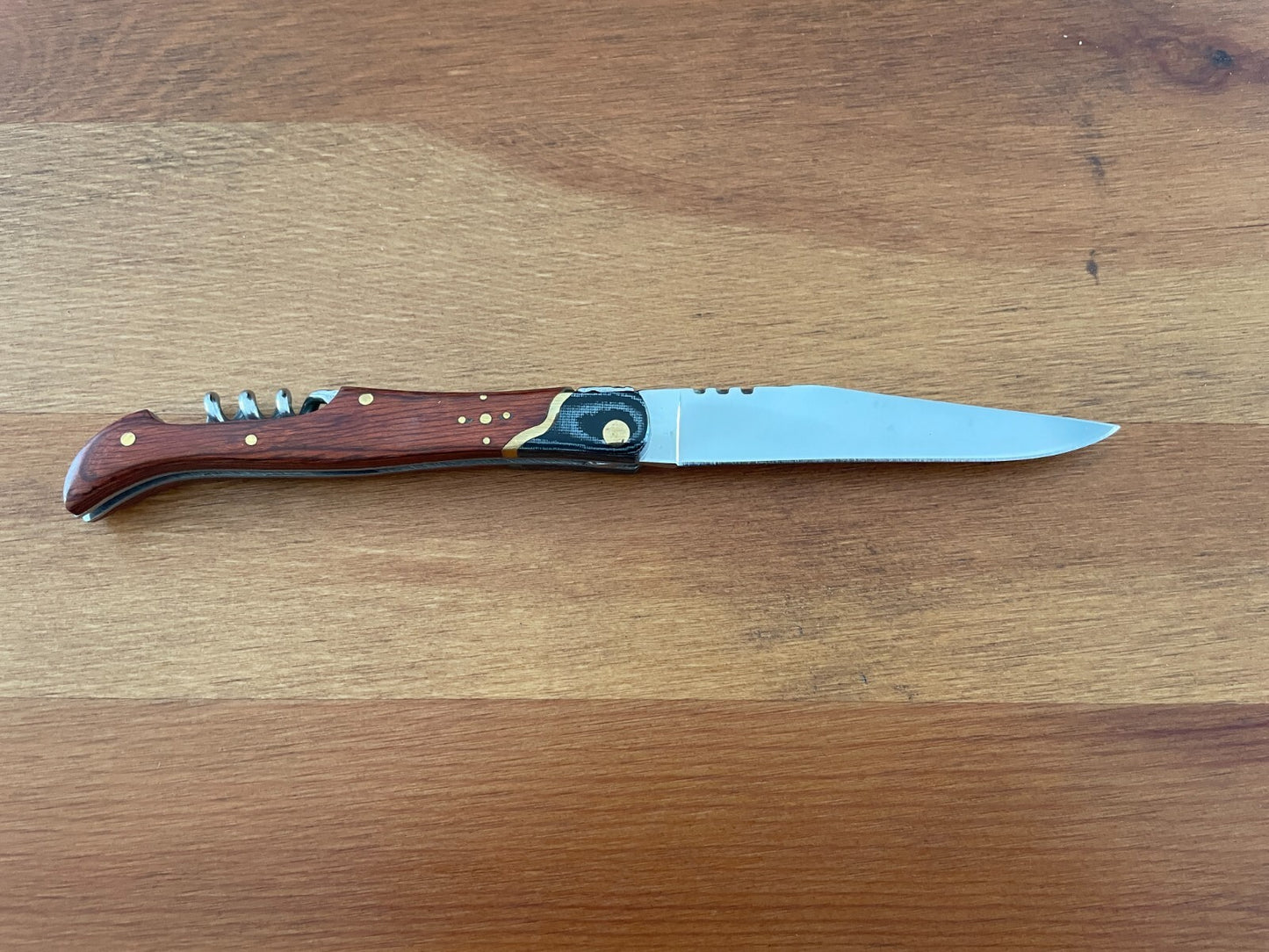 3.54” Navaja Laguiole Folding Pocket Knife Red Stamina/Mikarta Handle Corkscrew