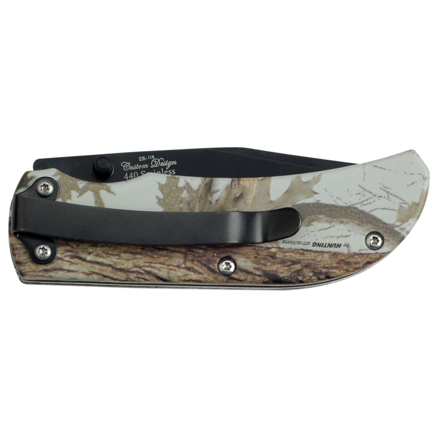 2.5 inch Elk Ridge Folding Pocket Knife Camo Coated Aluminum Handle Pocket Clip