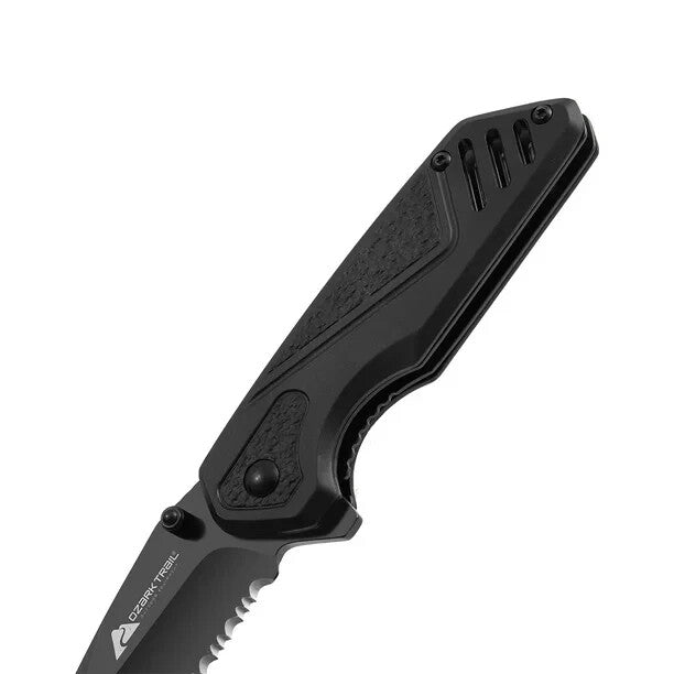 2.8" Blade Ozark Trail Folding Knife High-Quality Aluminum Handle Pocket Clip
