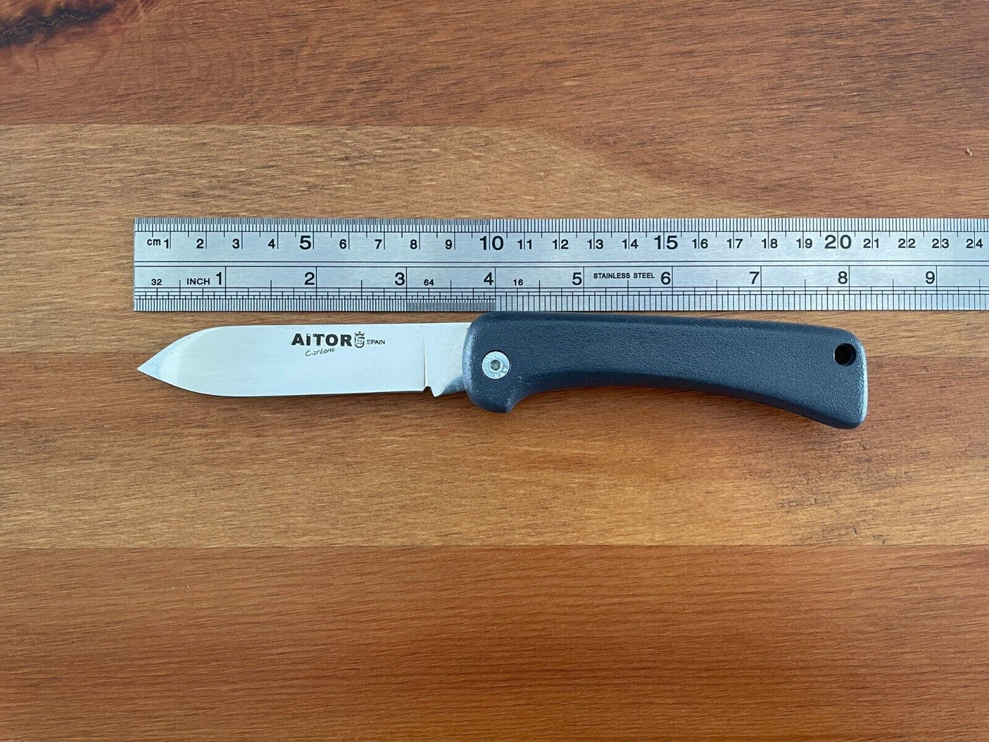3.6" Aitor Spanish Navaja Folding Knife Cabon Steel ABS Handle - US Seller