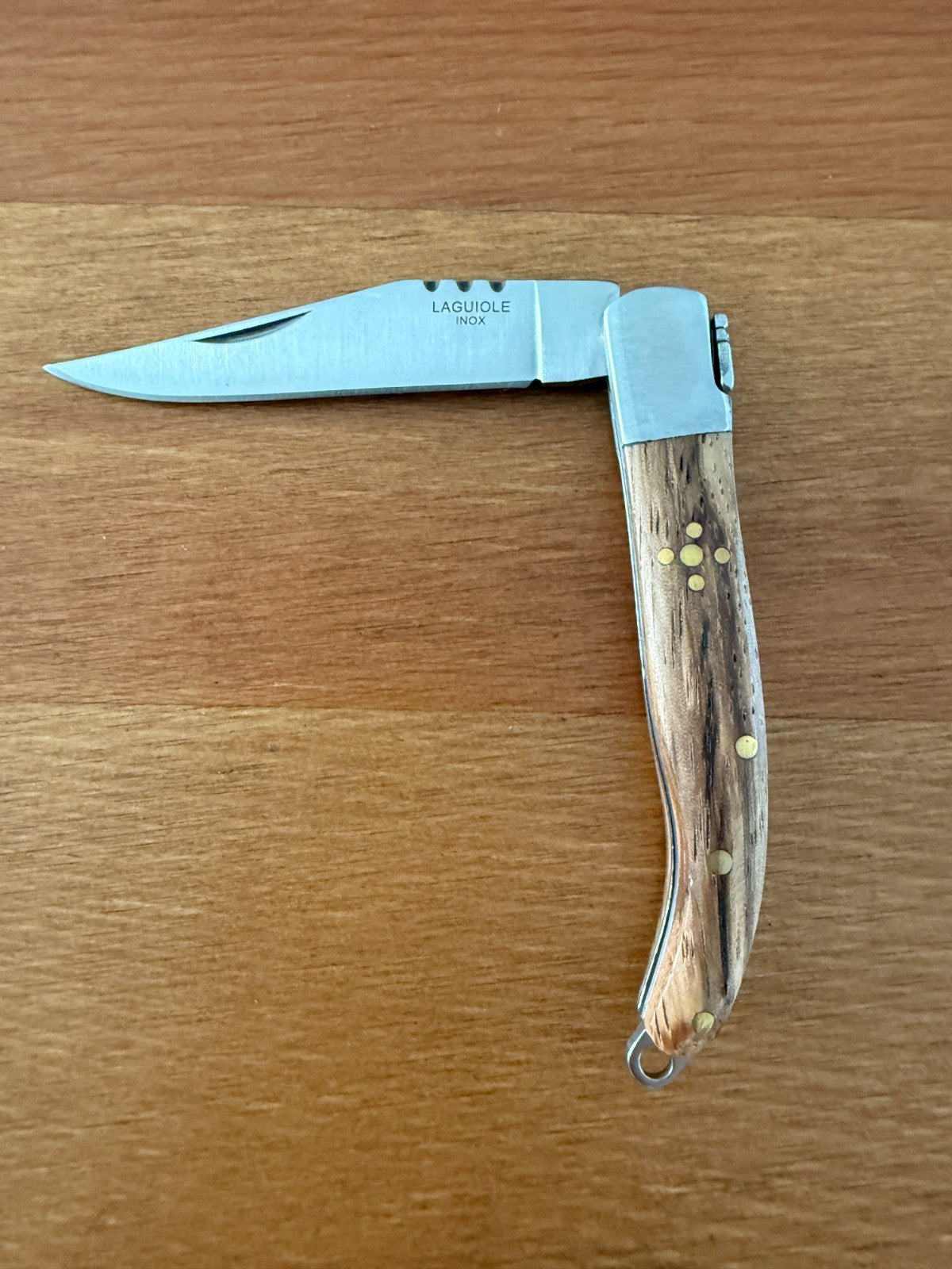 2.4” Stainless Steel Blade Navaja Laguiole Inox Pocket Knife Olive Wood Scales