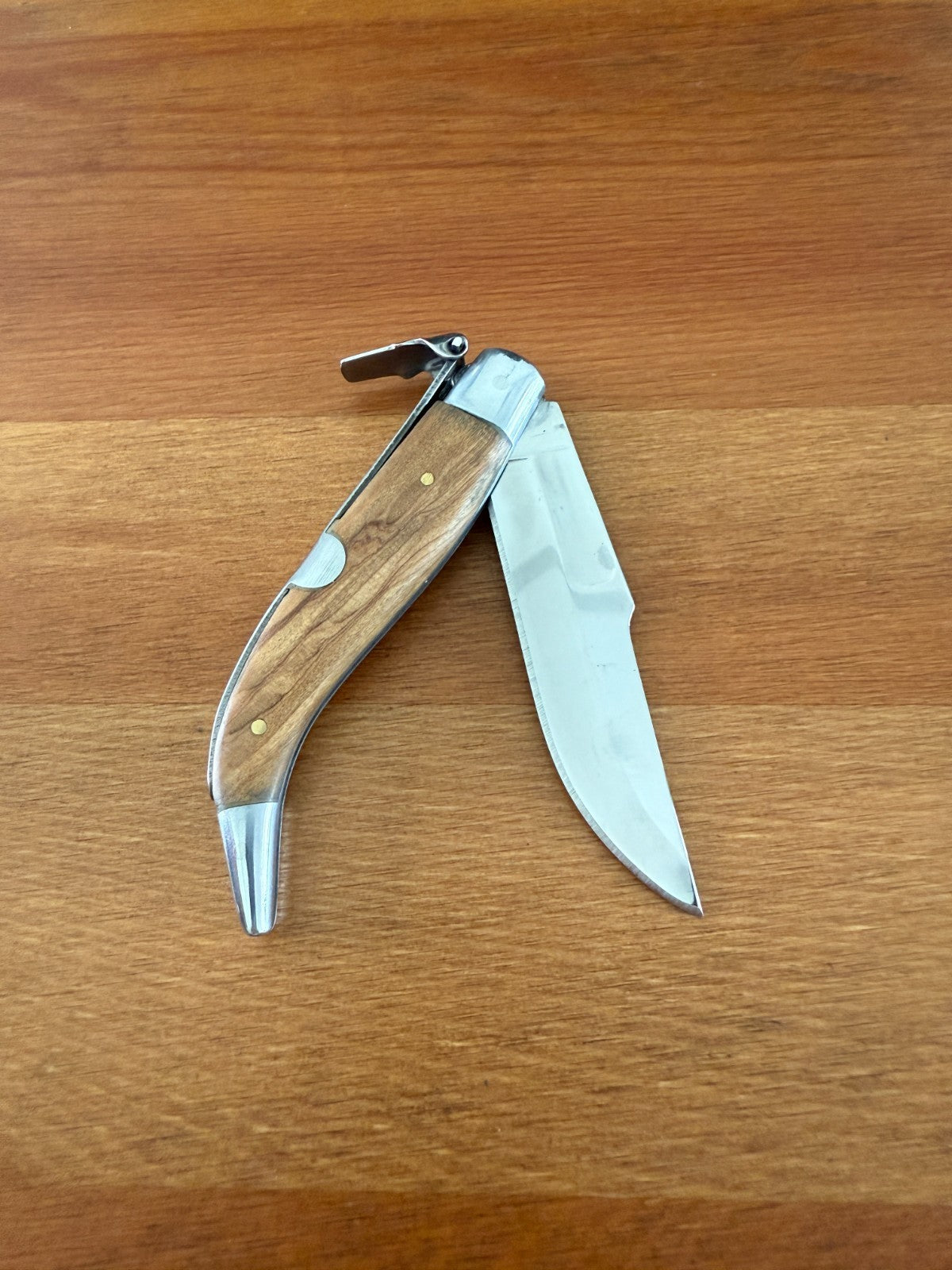 3.2" Spanish Navaja Teja Albacete Folding Pocket Knife Olive Wood Scales
