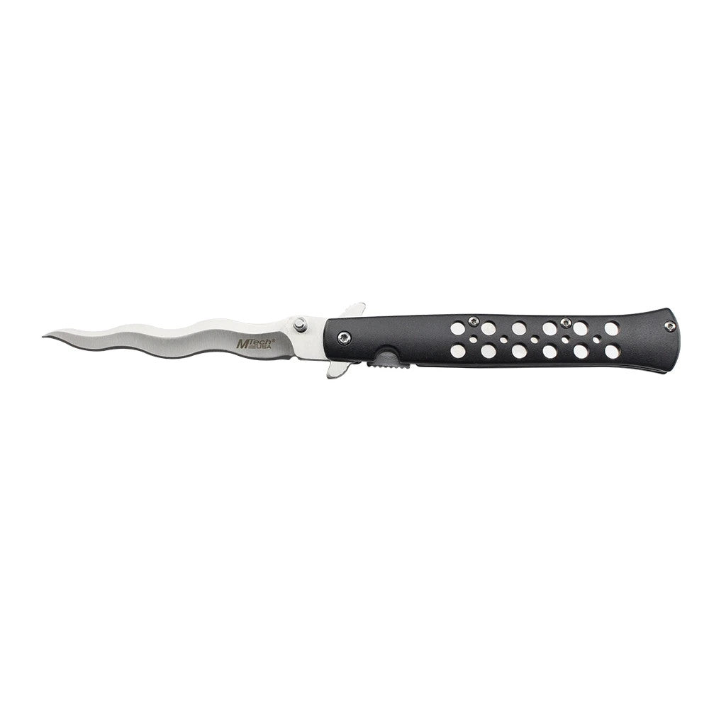 MTech 4" Steel Blade Spring Assisted Pocket Knife Anodized Aluminum Handle Black