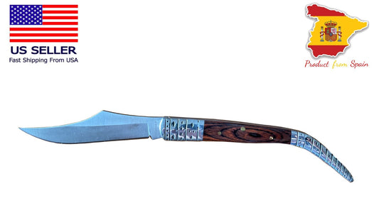 3.5" Arabian Style Pocket Knife Red Wood Handle Spanish Navaja - USA Seller
