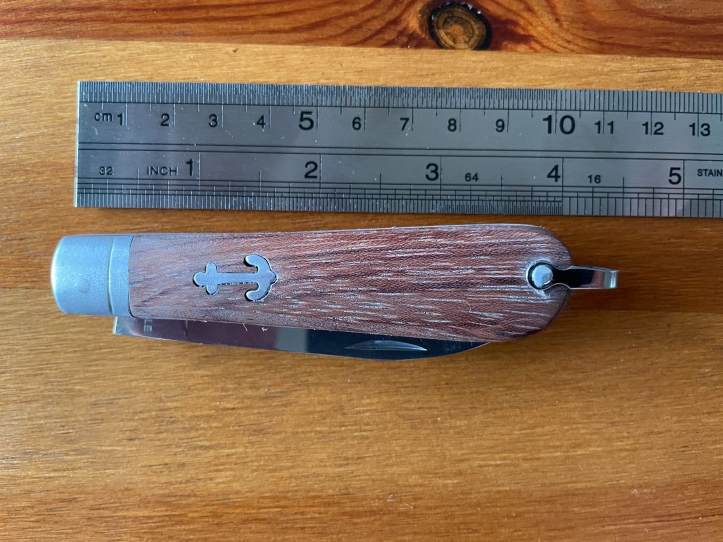 3.14" Pocket Knife Sword Point Wooden Handle Sailor / Marinera Navaja Spain