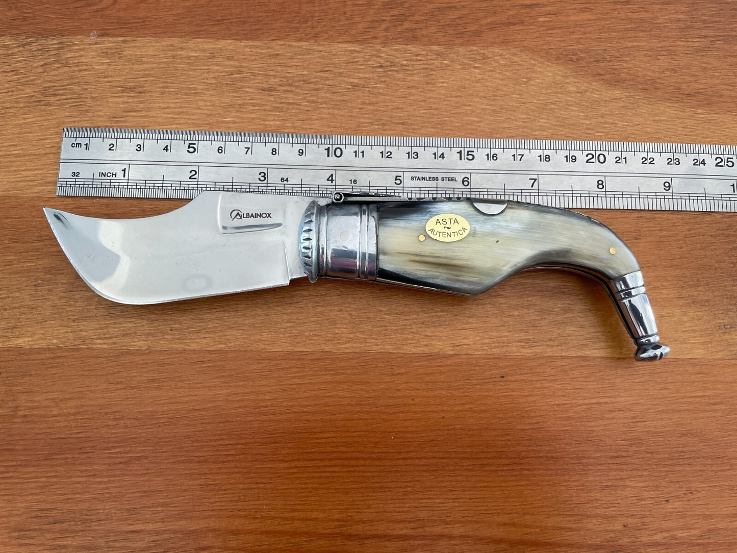 3.5" Spanish Navaja Pocket Knife Capaora Real Bull Horn Scales - US Seller
