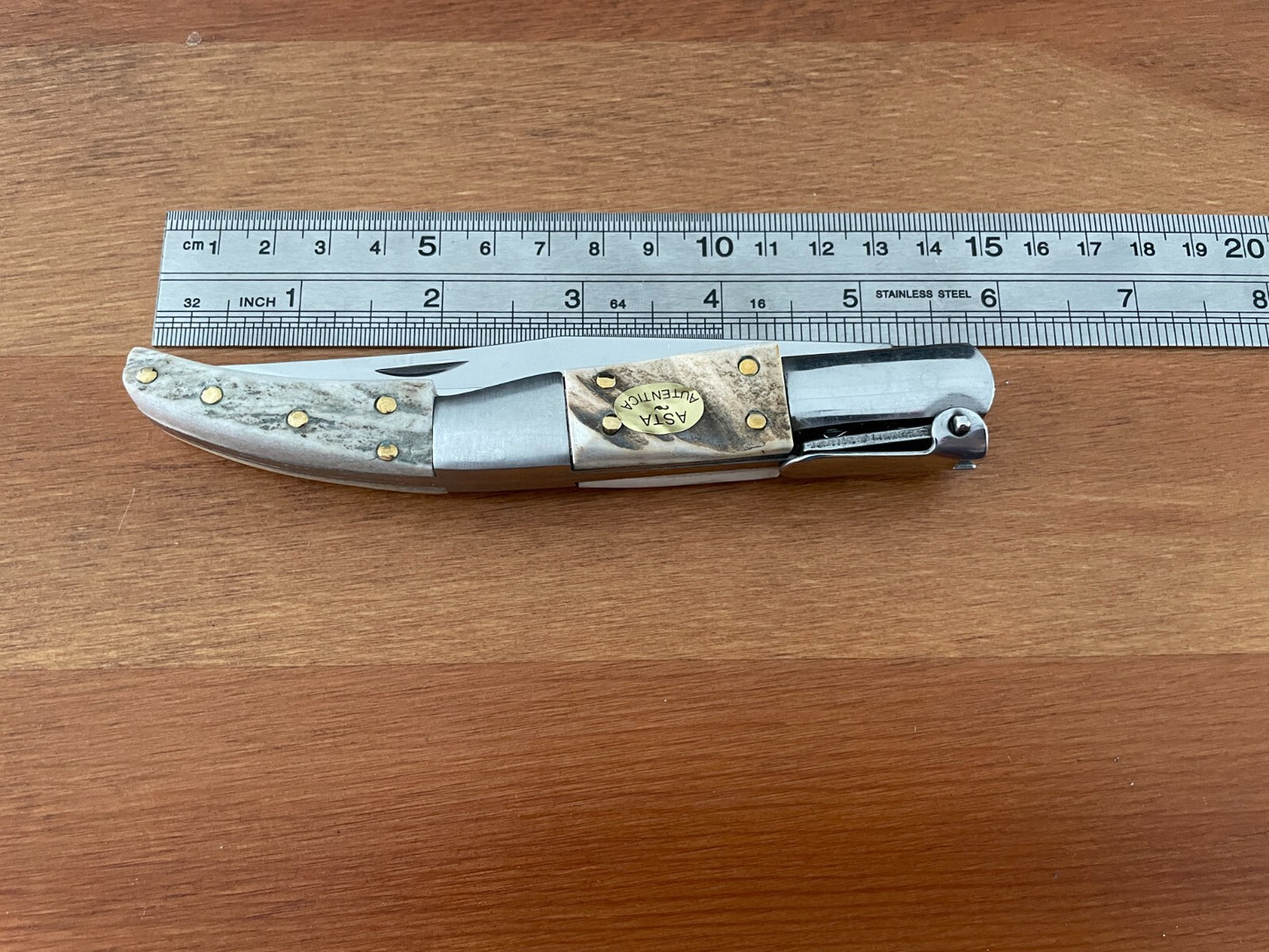 4.6" Arabian Folding Pocket Knife Real Deer Antler Scales From Spain - US Seller