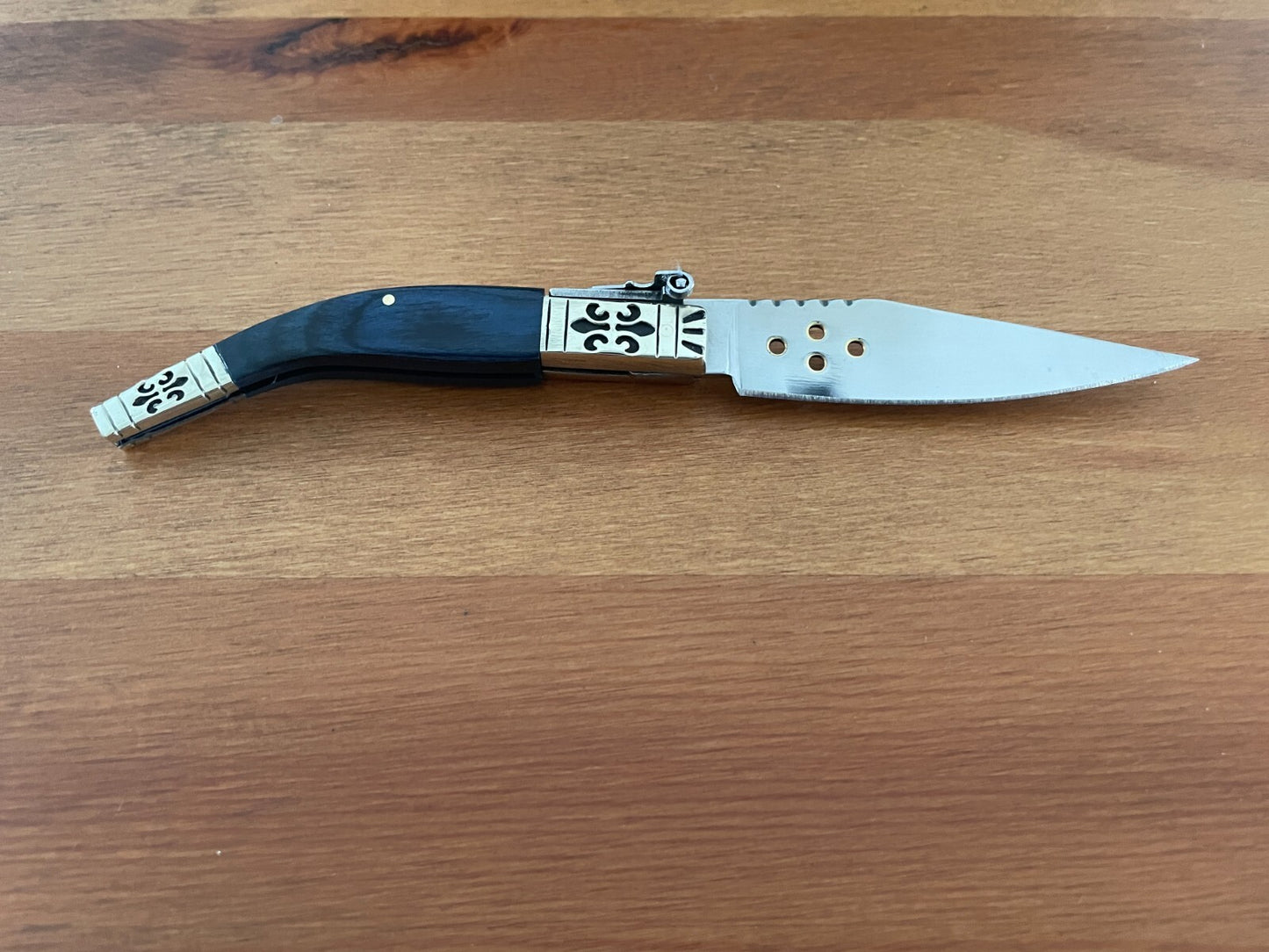 3.5" Luxury Navaja Pocket Knife Blue Stamina/Alpaca Handle Imported from Spain