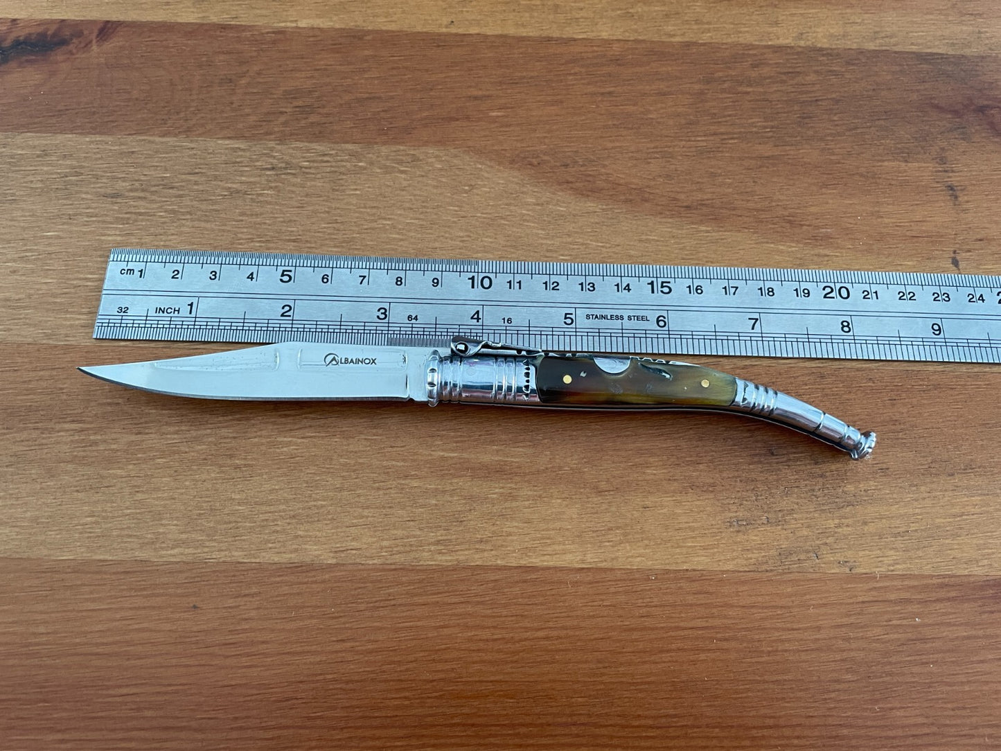 3.34” Spanish Navaja Serrana Folding Pocket Knife Bullhorn Handle - US Seller