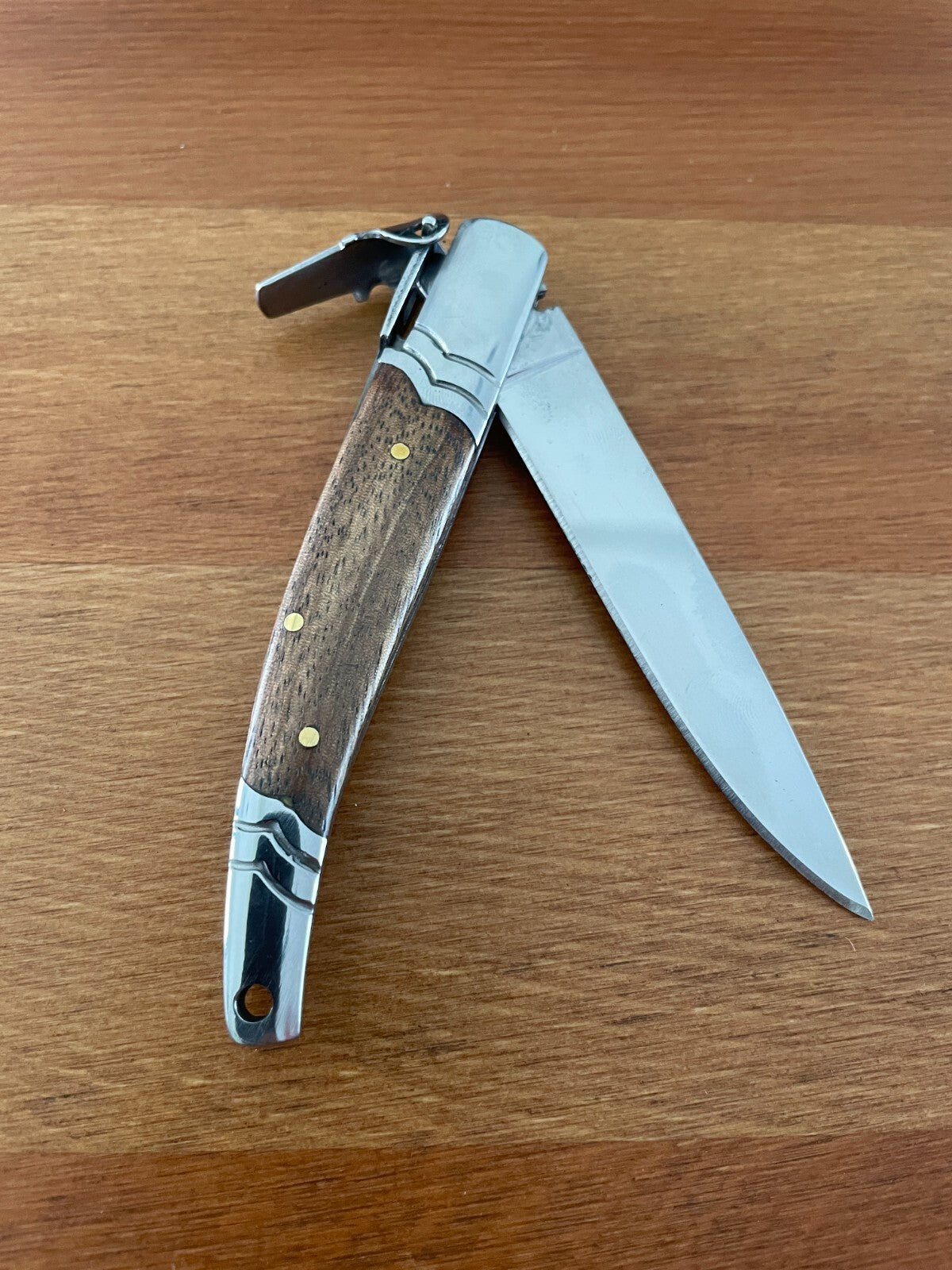 3.14 Stainless Steel Blade Spanish Navaja Pocket Knife With Ratchet Sound