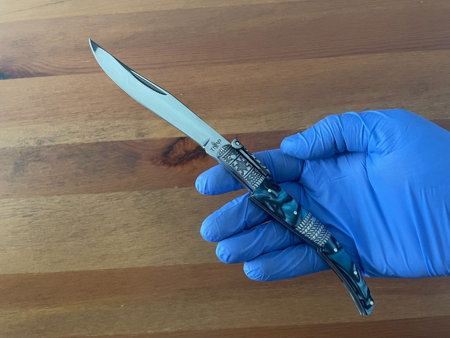 4.3" Arabian Style Navaja with Ratchet Pocket Knife Acrylic Scales From Spain