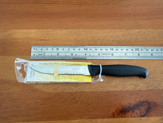 Cuperinox Kitchen Knife 4 in Micro Serrated Blade with Plastic Handle From Spain