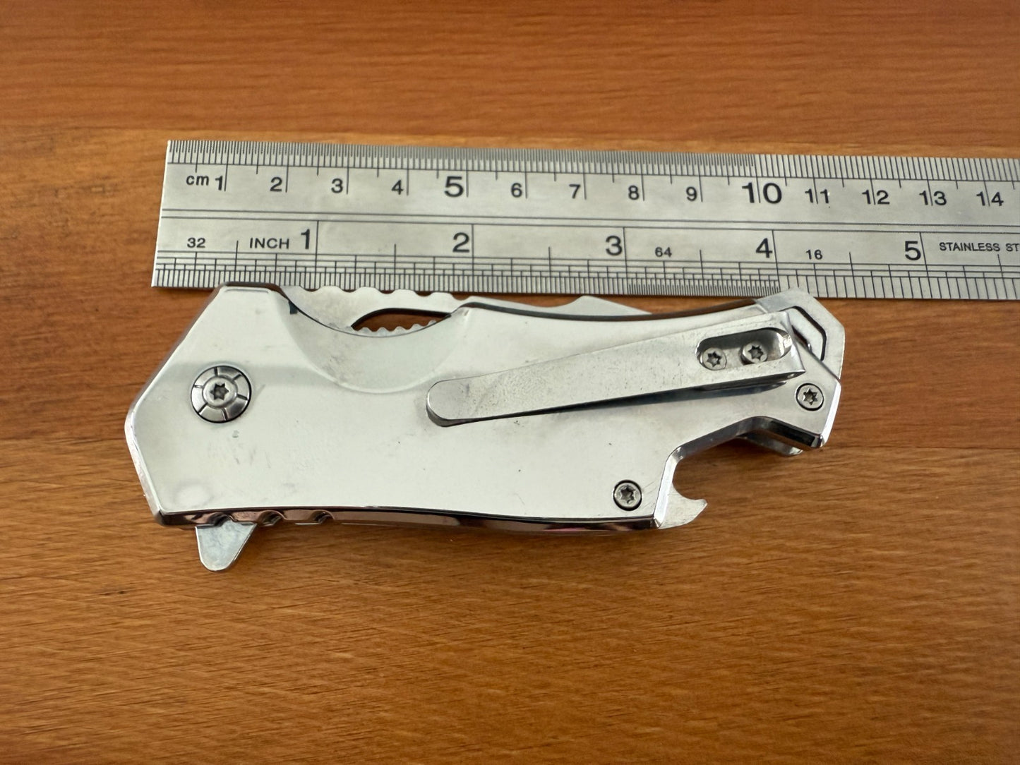 2.8" Stainless Steel Pocket Knife Mirror Finish Bottle Opener Liner Lock