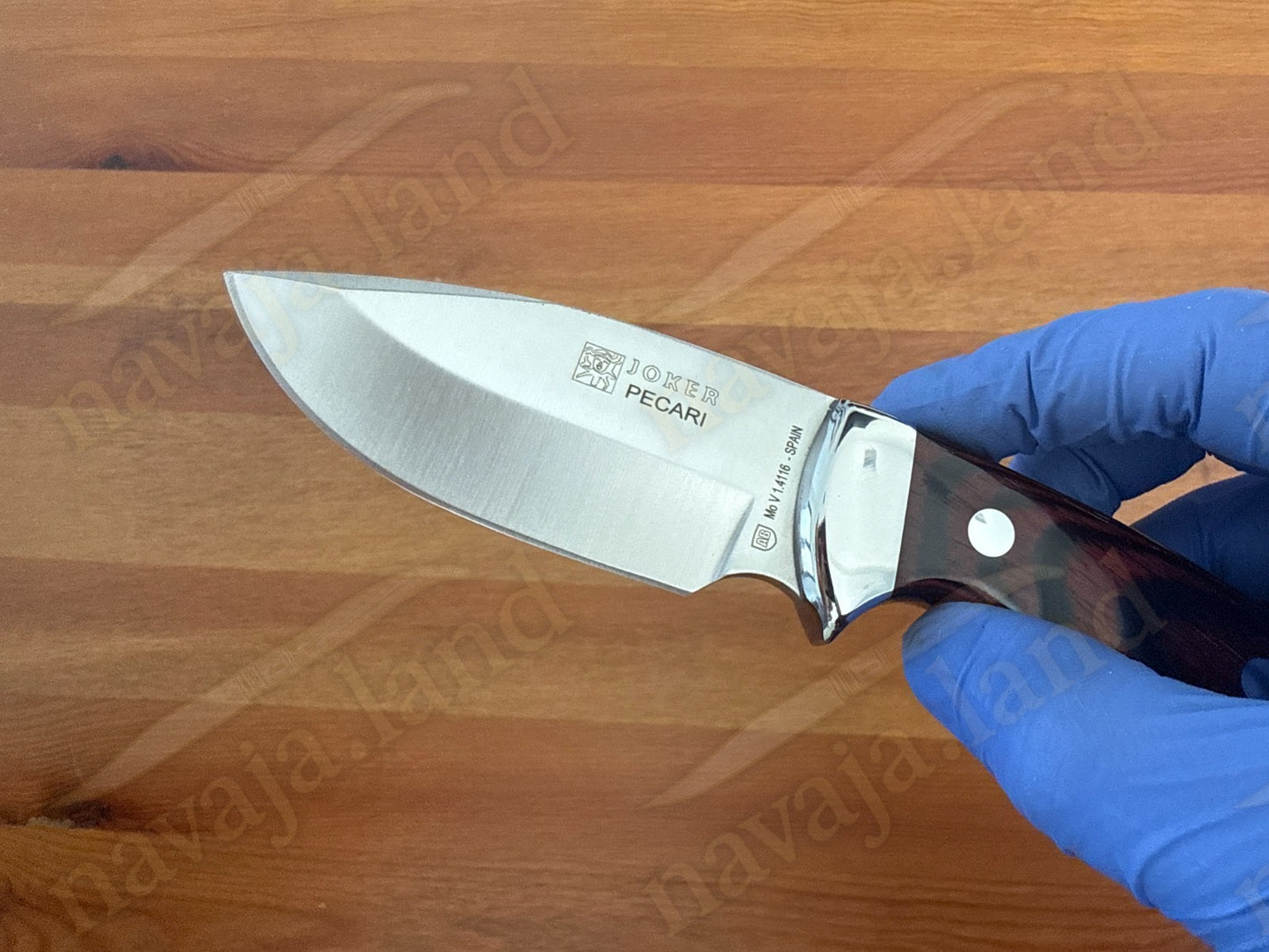 Joker Pecari Knife Polished Stamina Wood Handle Leather Sheath Handmade Spain