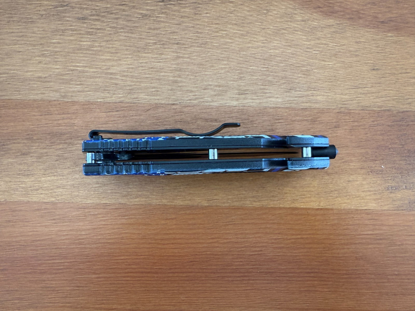3.5" Steel Blade Master USA Folding Knife Assisted Thin Blue Line Flag Themed