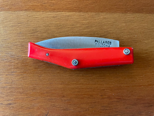 Pallares Solsona Pocket Knife Cabon Steel 2.76" / 7 cm Red from Spain New