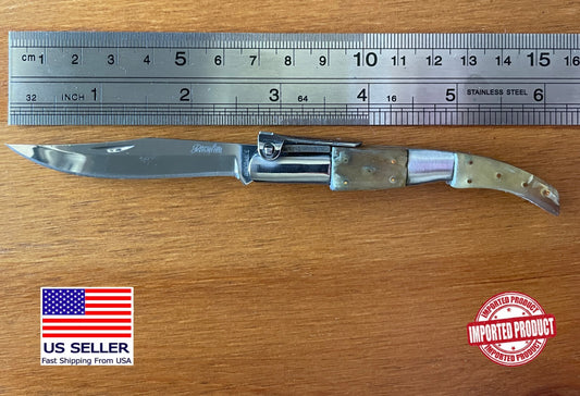 2.5" Arabian Folding Pocket Knife Bull Horn Scales Unique Handmade in Spain