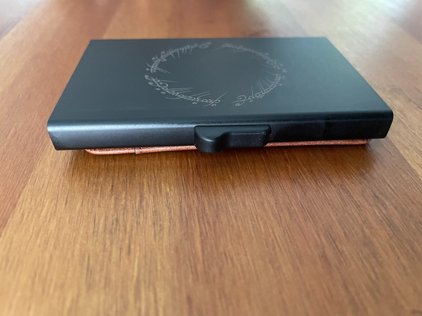 Pop Up Airtag Wallet Leather Card Holder Aluminum One Ring to Rule Them All