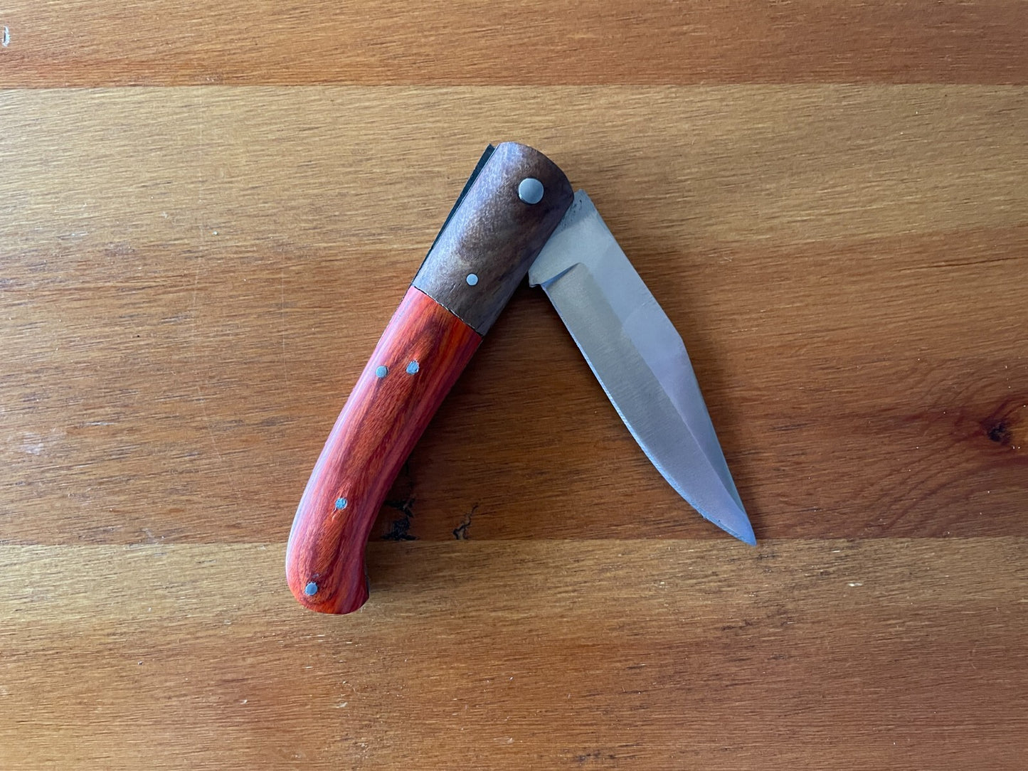 Pocket Knife 3.5” Stainless Steel Two Colors Wood Handle Made in Spain
