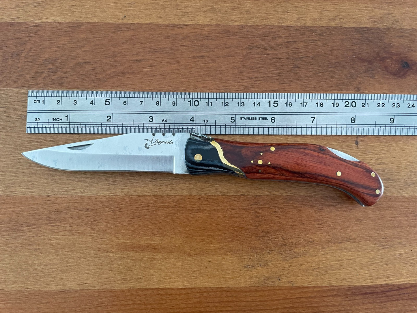 3.7” Navaja Laguiole Folding Pocket Knife Red Mikarta Handle Penknife Lockback