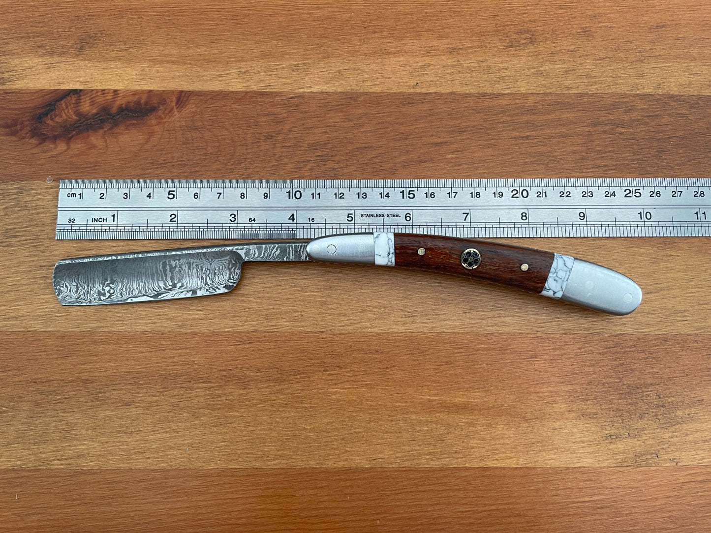 Damascus Straight Razor Shavette Handmade by Home Town Knives