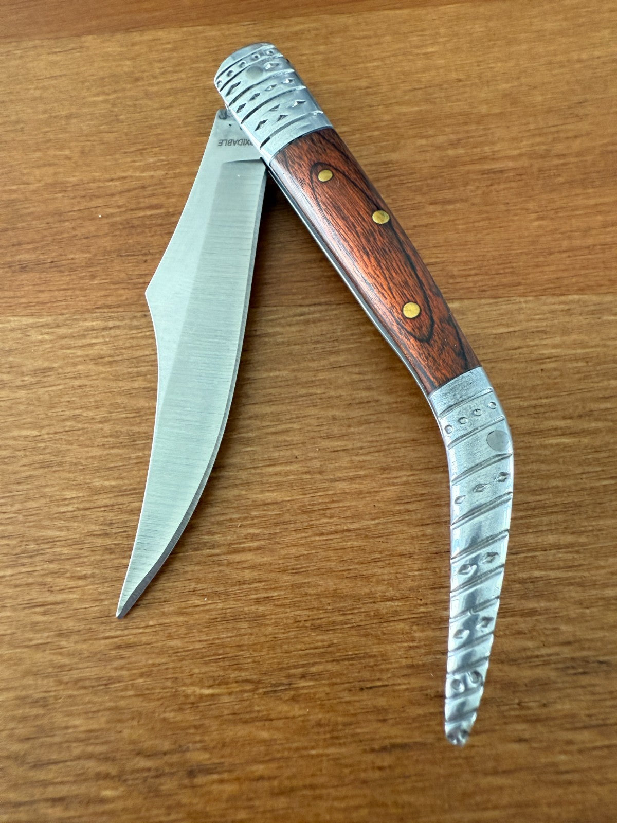 2.7" Arabian Style Folding Pocket Knife Red Wood Scales Spanish Navaja Slipjoint
