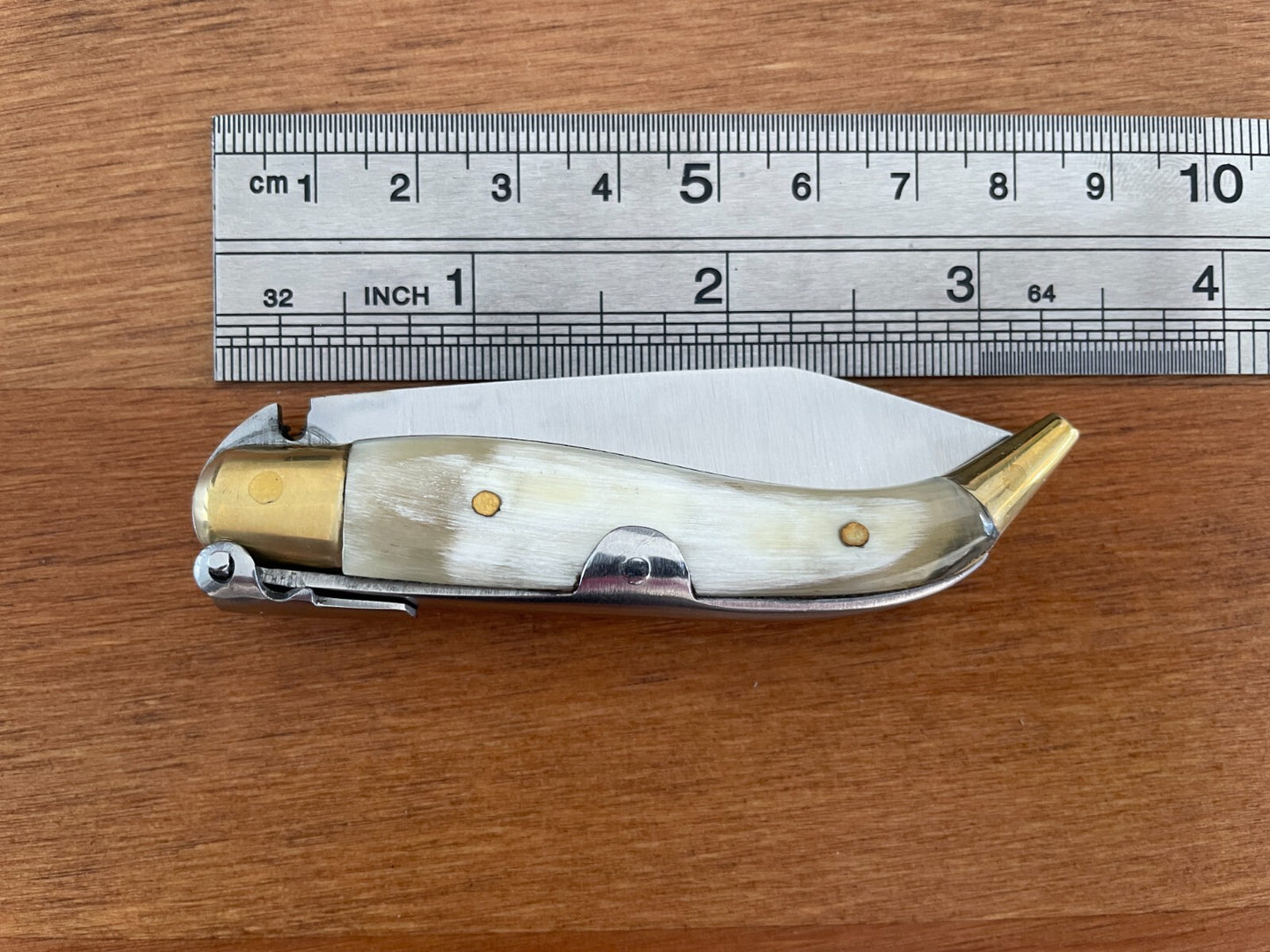 2.5” Celaya Spanish Navaja Teja Albacete Pocket Knife Bullhorn Scales