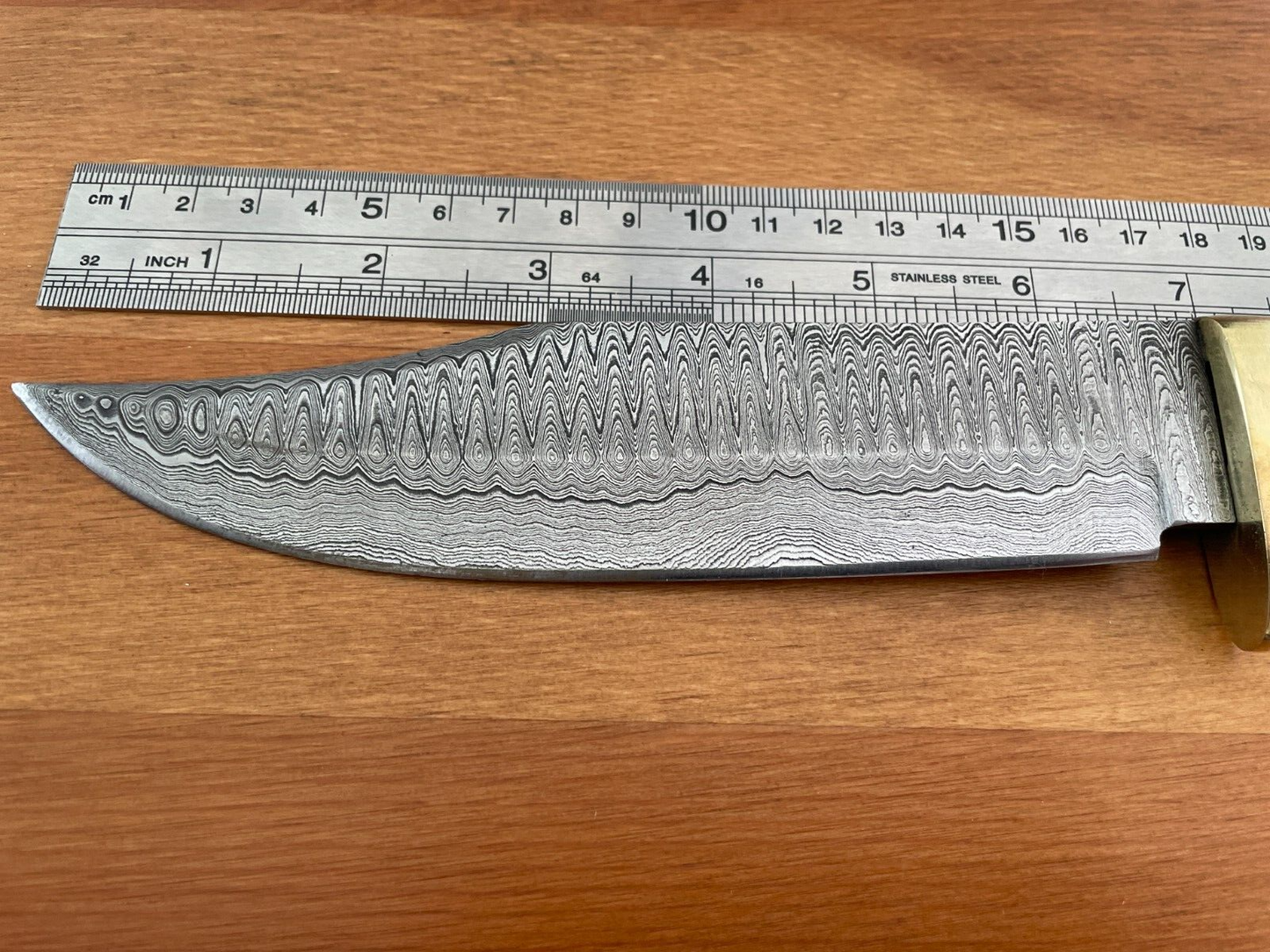 6.6 in. Handmade Damascus Steel Hunting Knife Leather Sheath Included