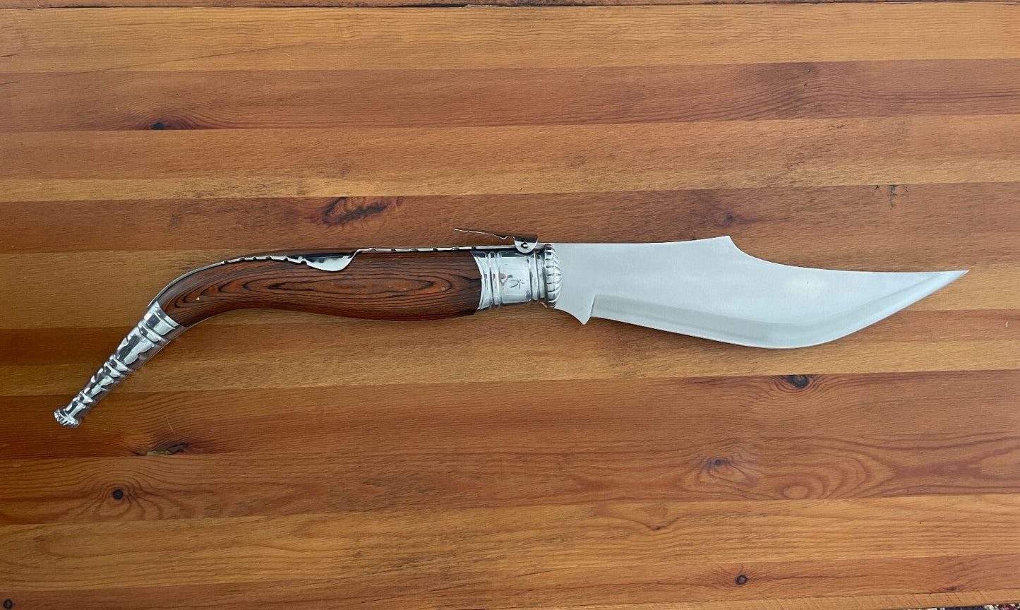 13.7" Gigantic Navaja Sevillana Folding Knife Red Wood Scales From Spain