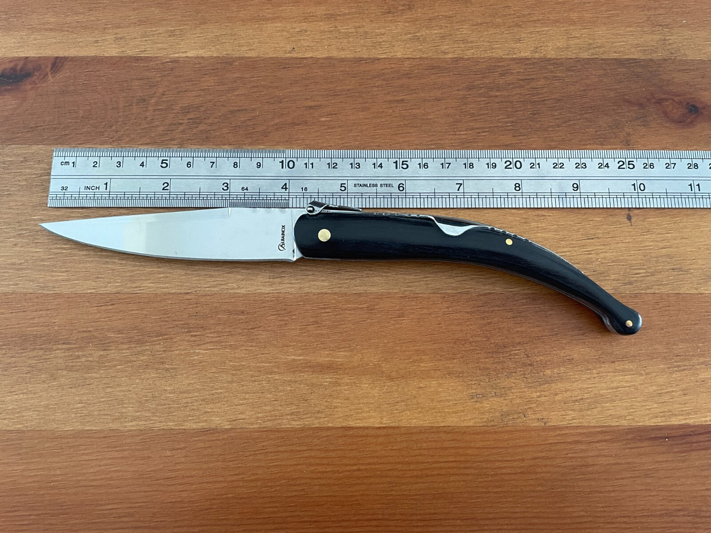 4.13 in. Spanish Navaja Pocket Knife Black Stamina Wood Handle From Spain