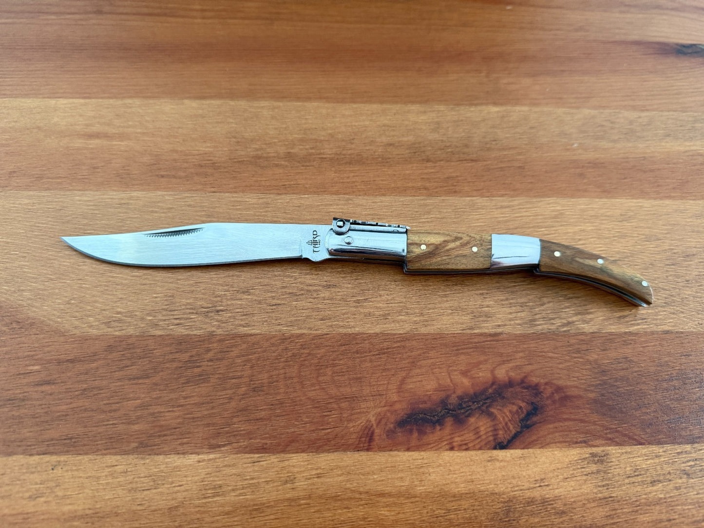 4.3" Arabian Style Navaja Ratchet Pocket Knife Olive Wood Scales & Steel Handle