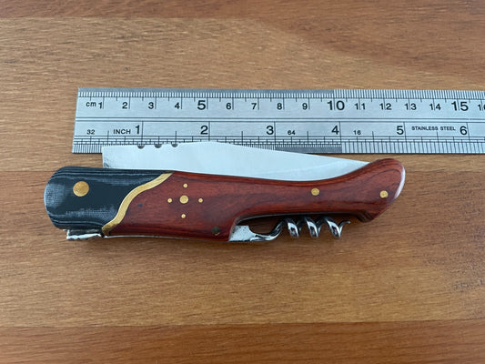 3.7” Navaja Laguiole Folding Pocket Knife Red Mikarta Handle Penknife Corkscrew