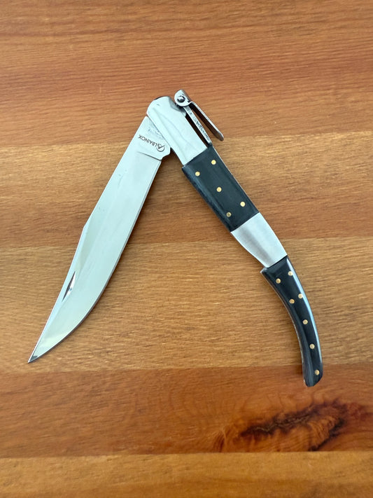 5.3" Arabian Style Spanish Navaja Folding Knife Black Wood Scales with Ratchet