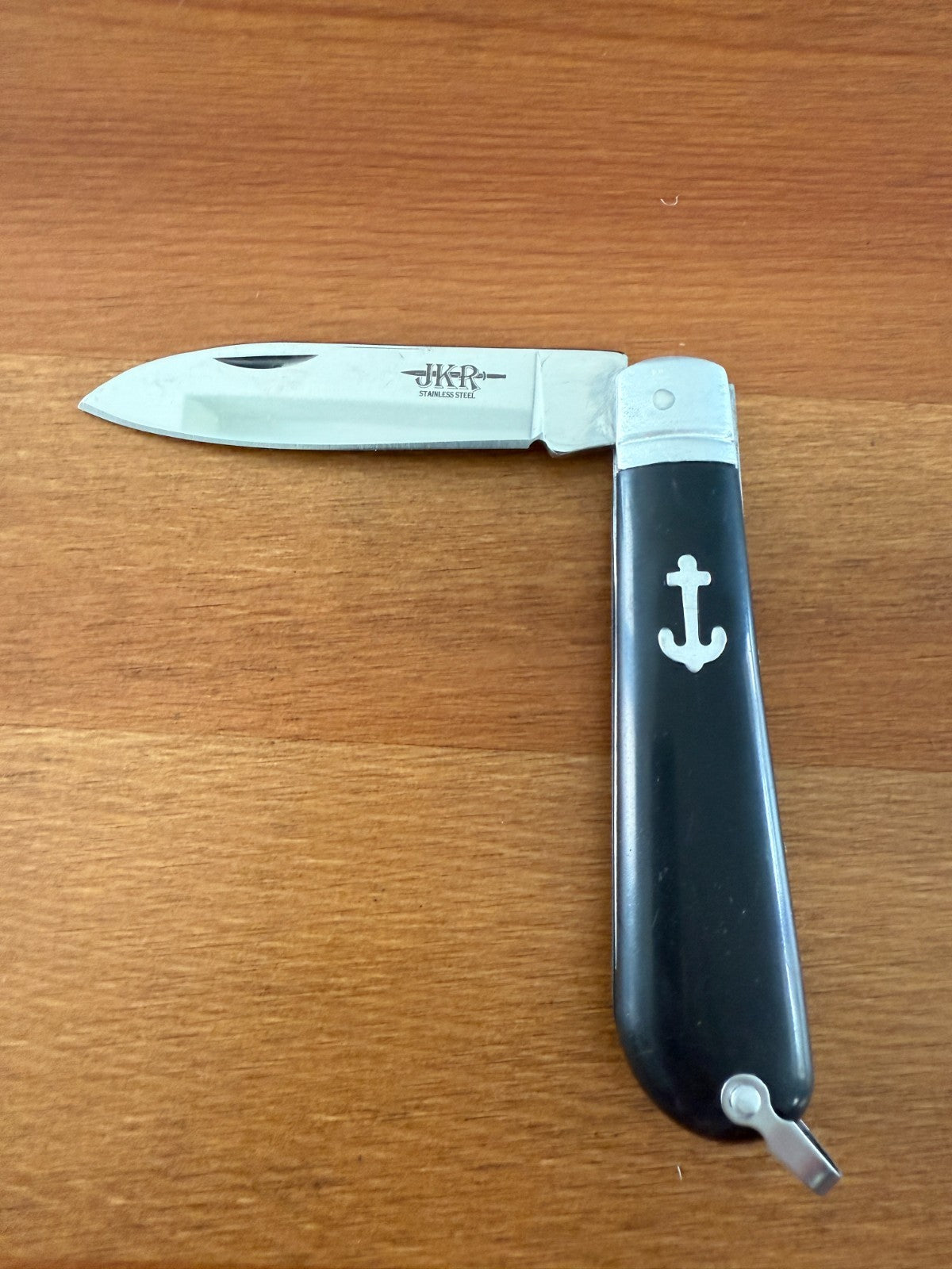 3.14" Pocket Knife Sword Point Black ABS Handle Sailor / Marinera Navaja Spain