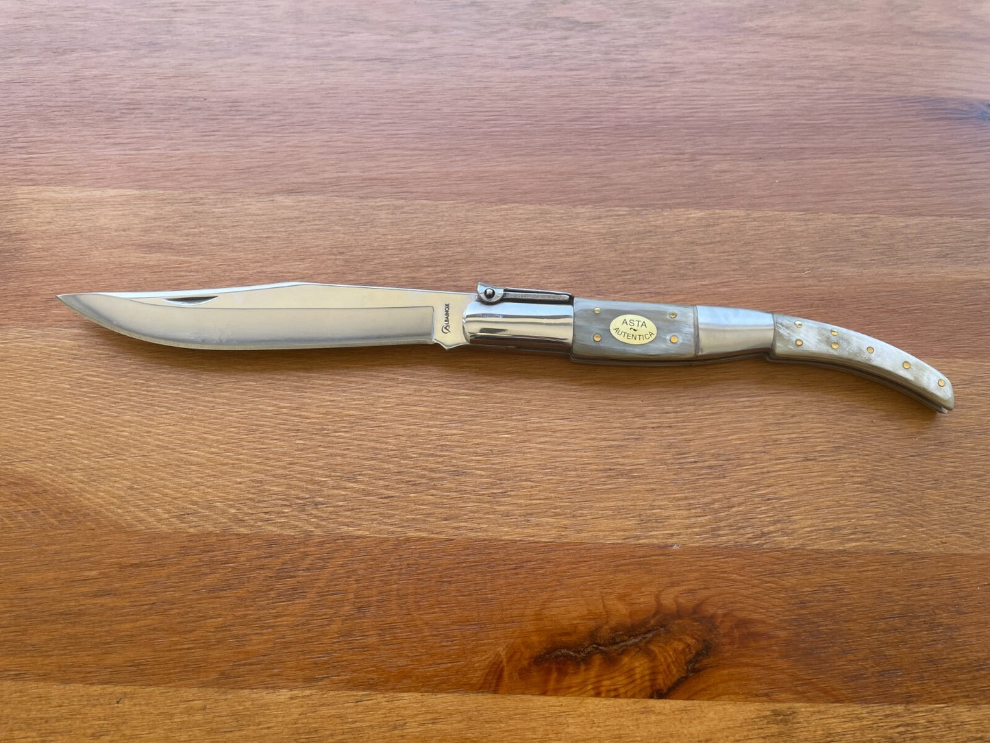 5.11" Arabian Style Navaja Folding Knife Bull Horn Scales w/ Ratchet From Spain