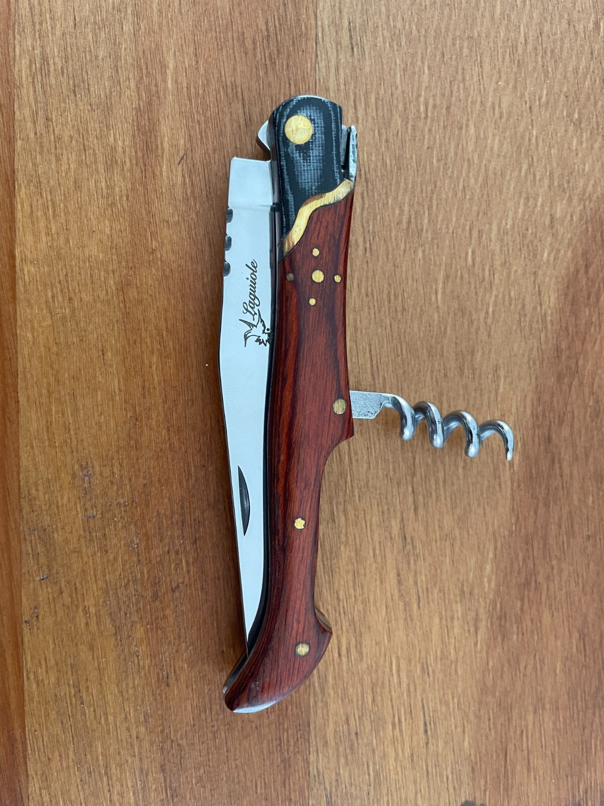 3.54” Navaja Laguiole Folding Pocket Knife Red Stamina/Mikarta Handle Corkscrew