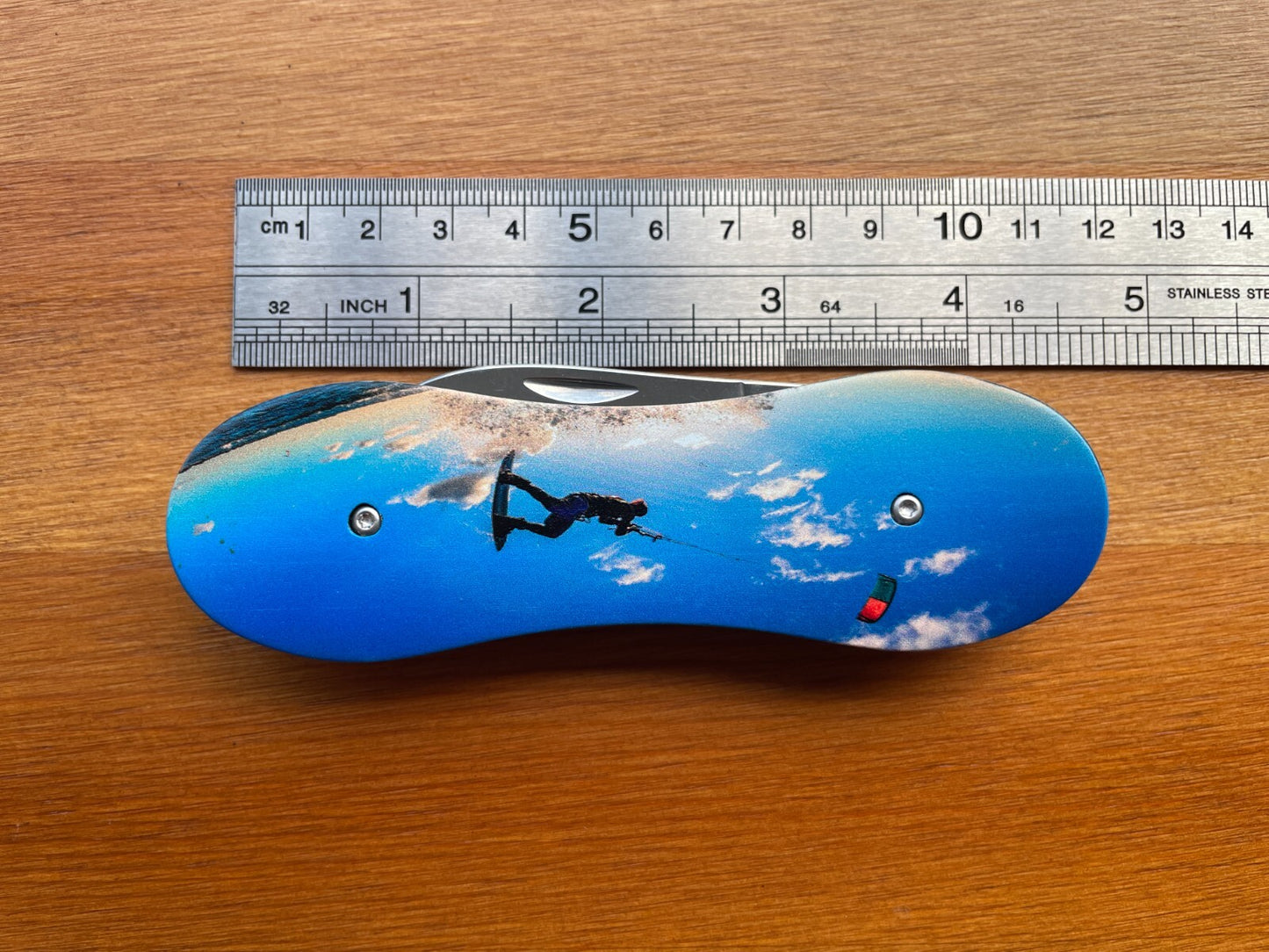 3.14 in. 420 Steel Navaja Kitesurf Pocket Knife Bottle Opener Liner Lock - Spain