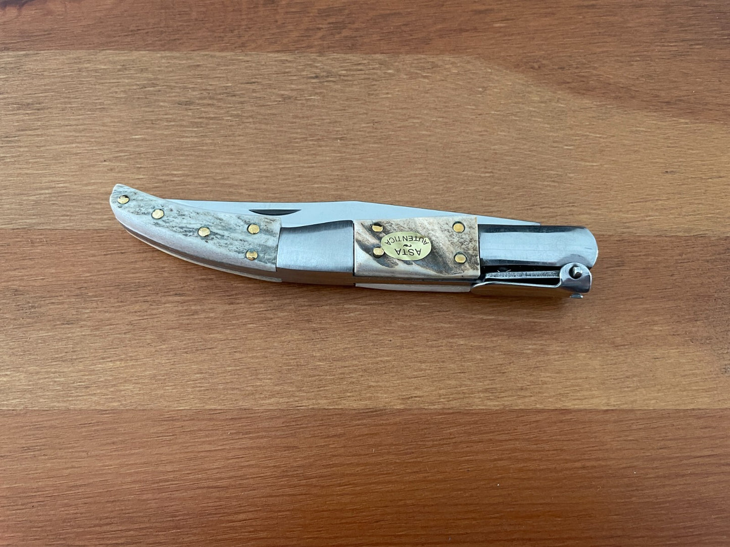 4.6" Arabian Folding Pocket Knife Real Deer Antler Scales From Spain - US Seller