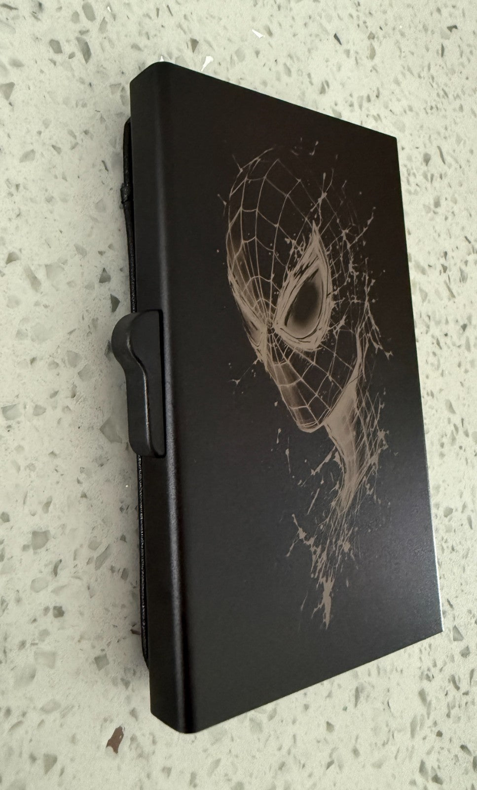 Spiderman Design Pop Up Airtag Wallet Leather Credit Card Holder Aluminum