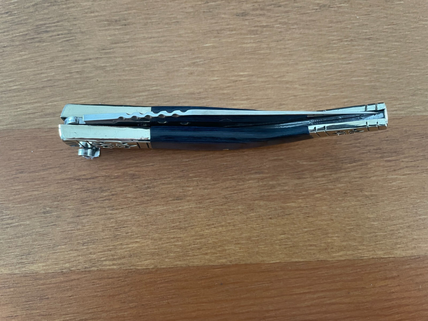 3.5" Luxury Navaja Pocket Knife Blue Stamina/Alpaca Handle Imported from Spain