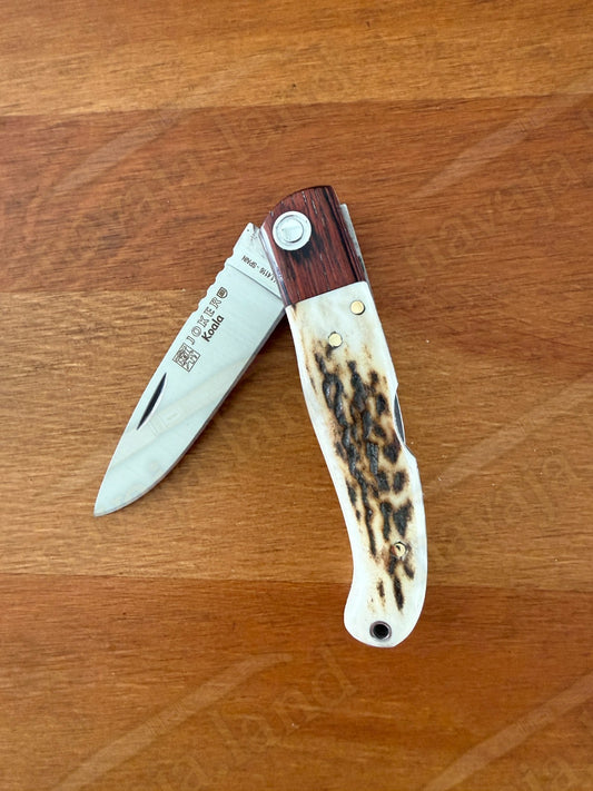 Joker Koala Pocket Knife 2.75” MOVA Blade Deer Horn Handle Grenadillo Ferrule